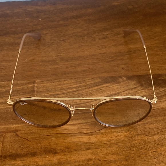 Ray-Ban 3647N Round Double Bridge Mirrored Sunglasses with Case. Gold/Br… - Picture 8 of 16